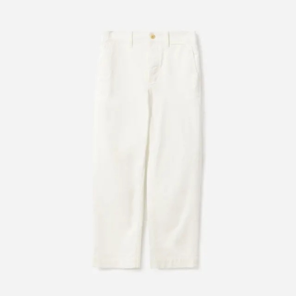Everlane Relaxed High Waist Chino Sz 0 EUC White Button Fly Stretch Straight - Picture 16 of 16